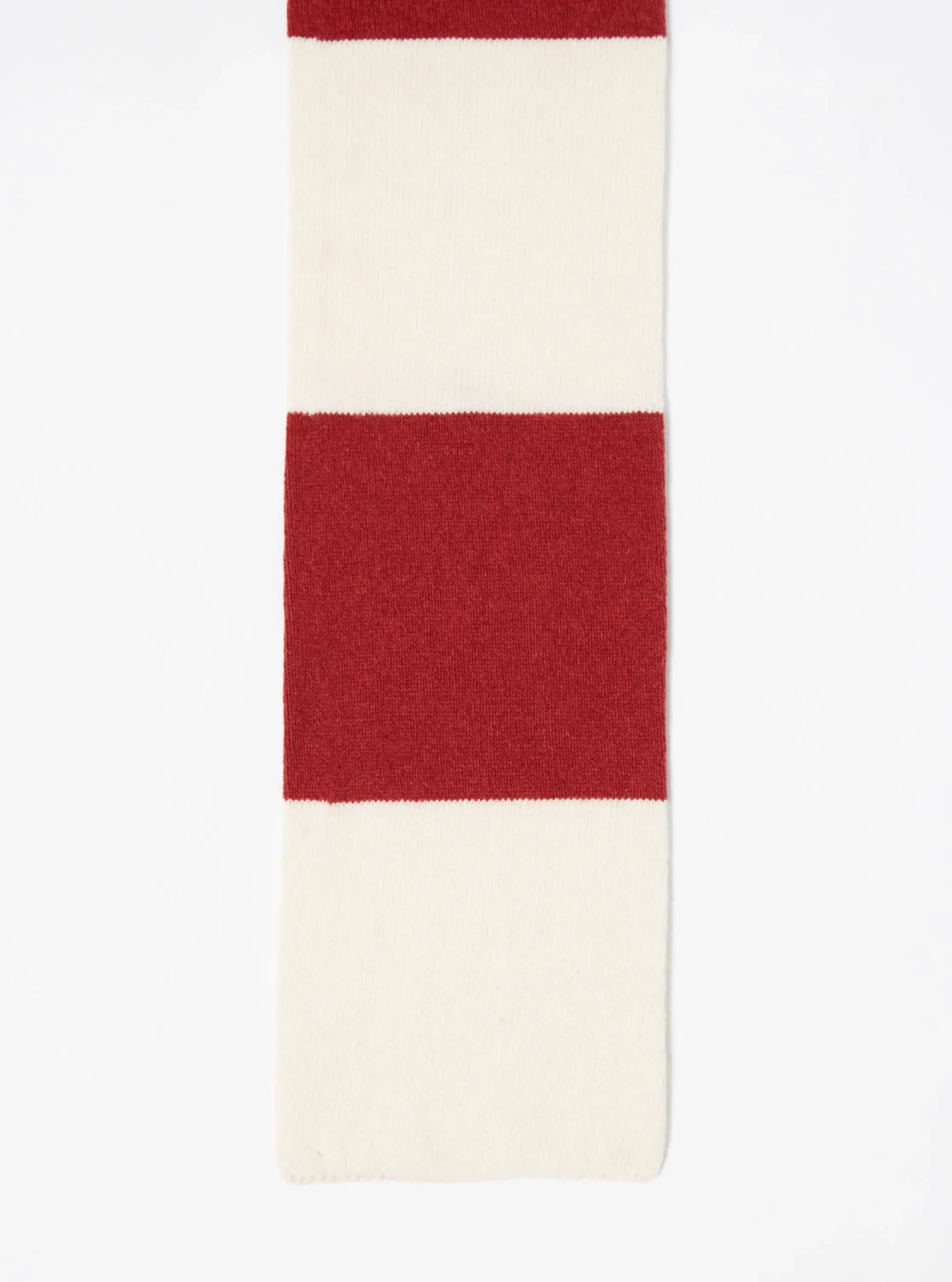 Sale Deluxe Football Scarf In Ecru/Red Soft Wool Men Accessories.