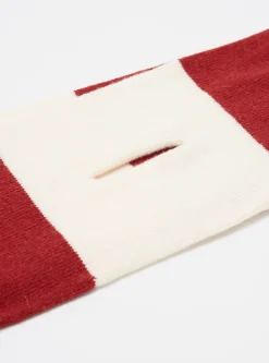 Sale Deluxe Football Scarf In Ecru/Red Soft Wool Men Accessories.