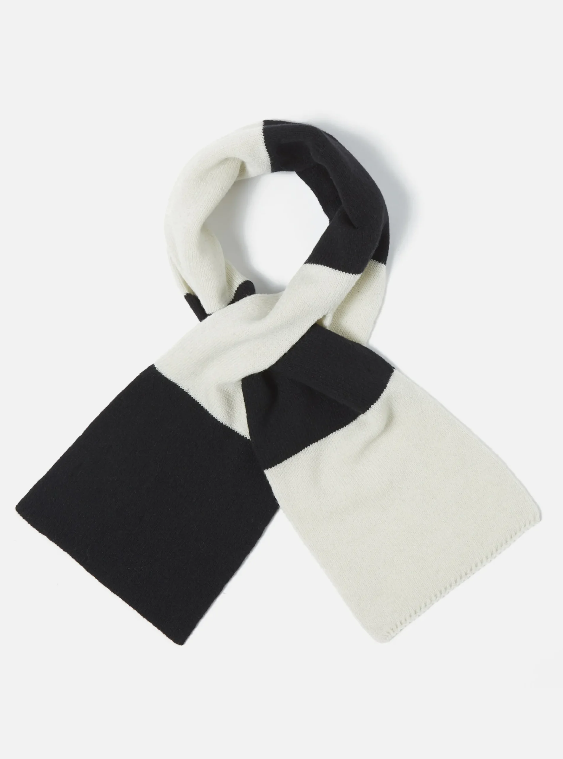 Cheap Deluxe Football Scarf In Ecru/Black Soft Wool Men Accessories.