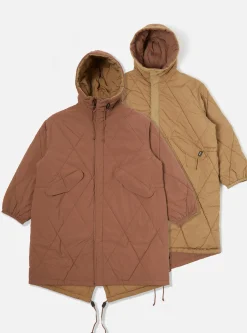 Sale Diamond Quilt Parka In Brown Recycled Nylon Men Coats & Outerwear.