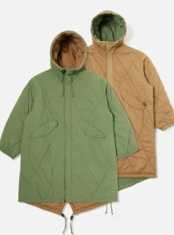 Clearance Diamond Quilt Parka In Green Recycled Nylon Men Coats & Outerwear.