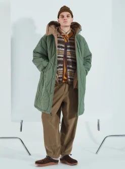 Clearance Diamond Quilt Parka In Green Recycled Nylon Men Coats & Outerwear.