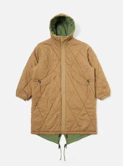 Clearance Diamond Quilt Parka In Green Recycled Nylon Men Coats & Outerwear.