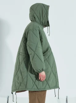 Clearance Diamond Quilt Parka In Green Recycled Nylon Men Coats & Outerwear.