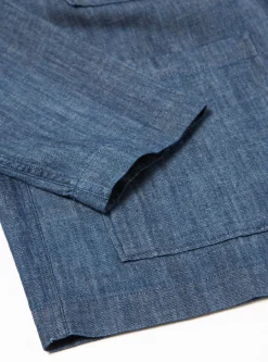 Clearance Dockside Overshirt In Indigo 6.5Oz Organic Denim Men Overshirts.