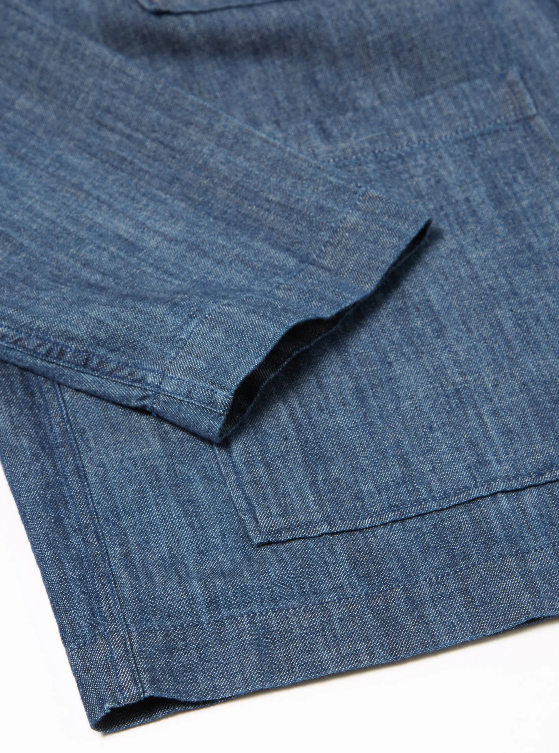 Clearance Dockside Overshirt In Indigo 6.5Oz Organic Denim Men Overshirts.
