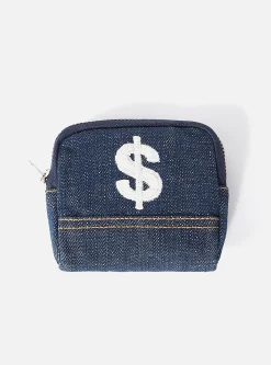 Clearance Dollar Coin Pouch In Indigo Denim Men Accessories.