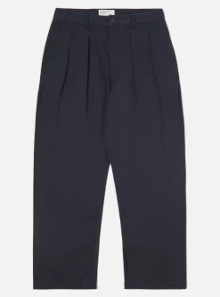 Cheap Double Pleat Pant In Navy Winter Twill Men Trousers.