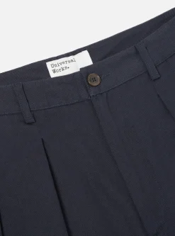 Cheap Double Pleat Pant In Navy Winter Twill Men Trousers.