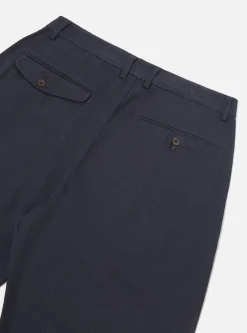 Cheap Double Pleat Pant In Navy Winter Twill Men Trousers.