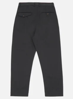 Cheap Double Pleat Pant In Black Twill Men Suiting.