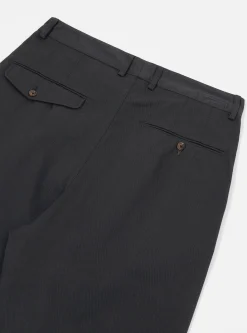 Cheap Double Pleat Pant In Black Twill Men Suiting.