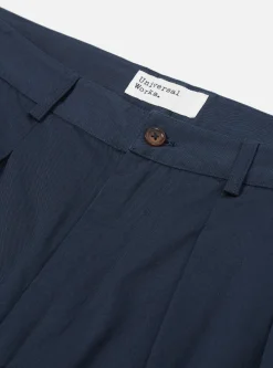 Cheap Double Pleat Pant In Navy Twill Men Suiting.
