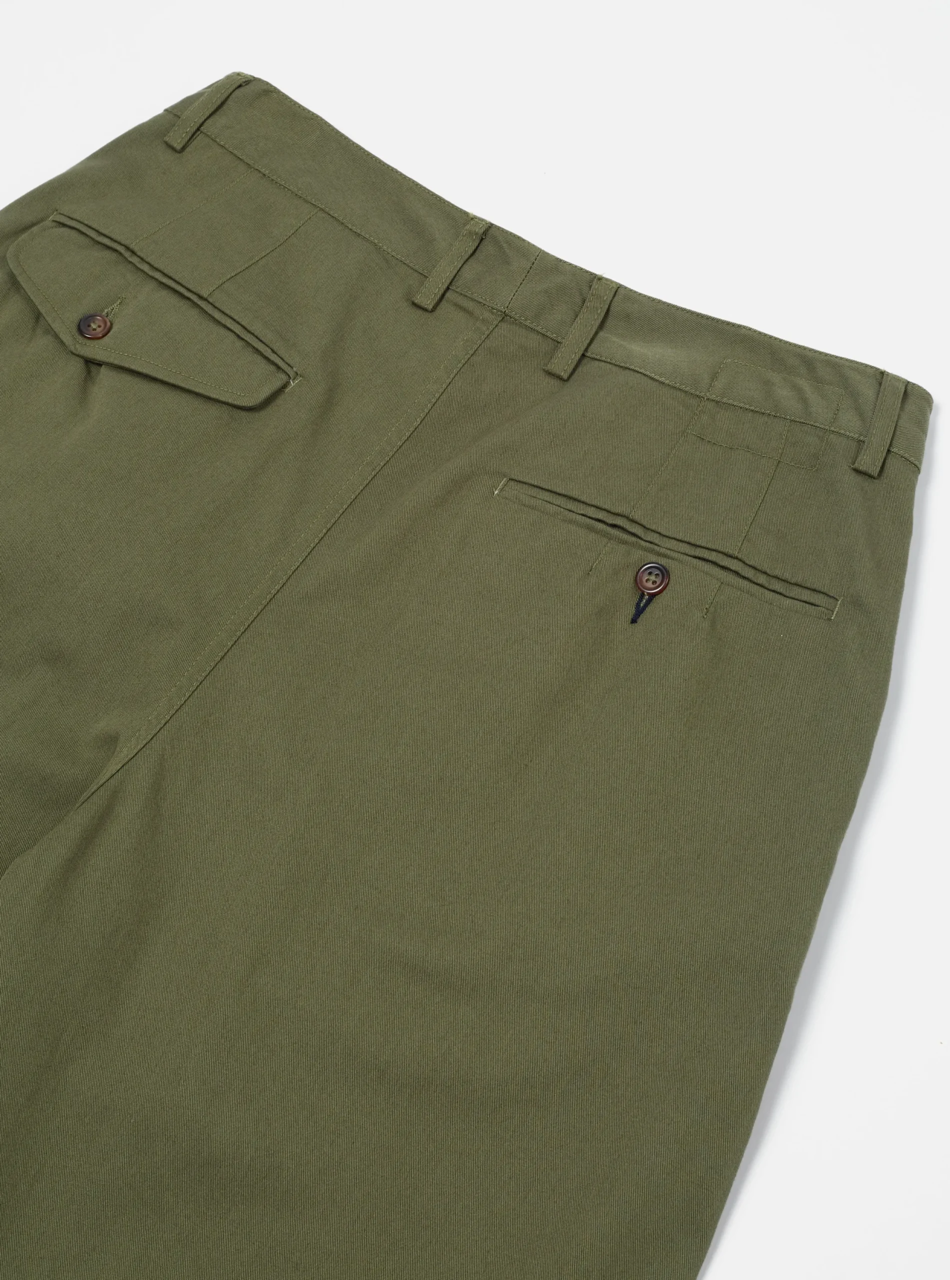Shop Double Pleat Pant In Light Olive Twill Men Suiting.