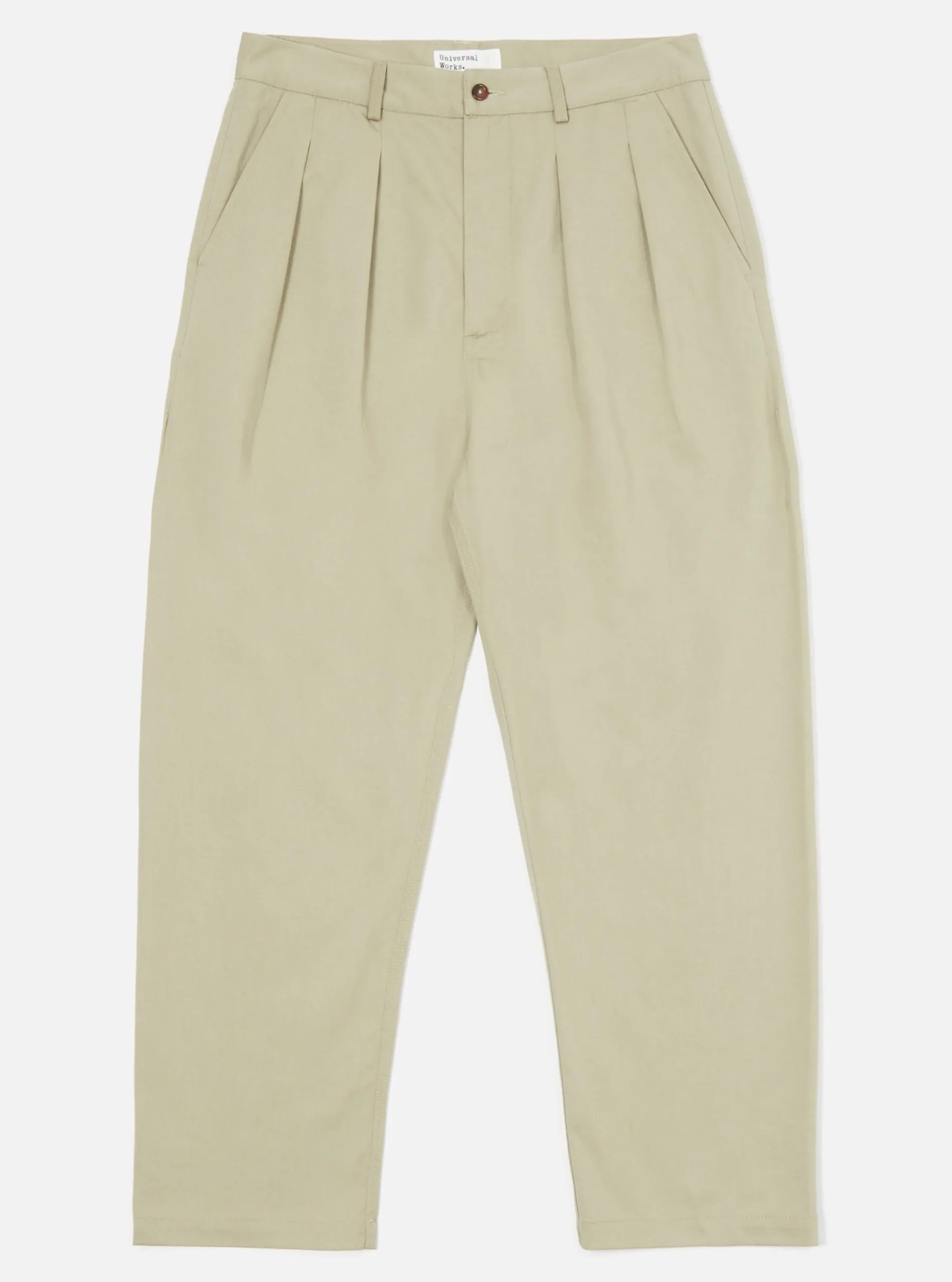 Cheap Double Pleat Pant In Stone Twill Men Suiting.
