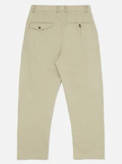 Cheap Double Pleat Pant In Stone Twill Men Suiting.