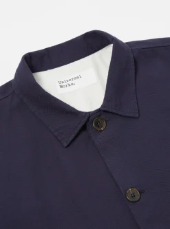 Fashion Easy Overshirt In Navy Barca Dobby Cotton Men Overshirts.