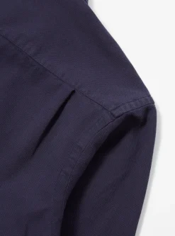 Fashion Easy Overshirt In Navy Barca Dobby Cotton Men Overshirts.