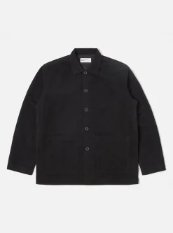 Hot Easy Overshirt In Black Lightweight Moleskin Men Overshirts.