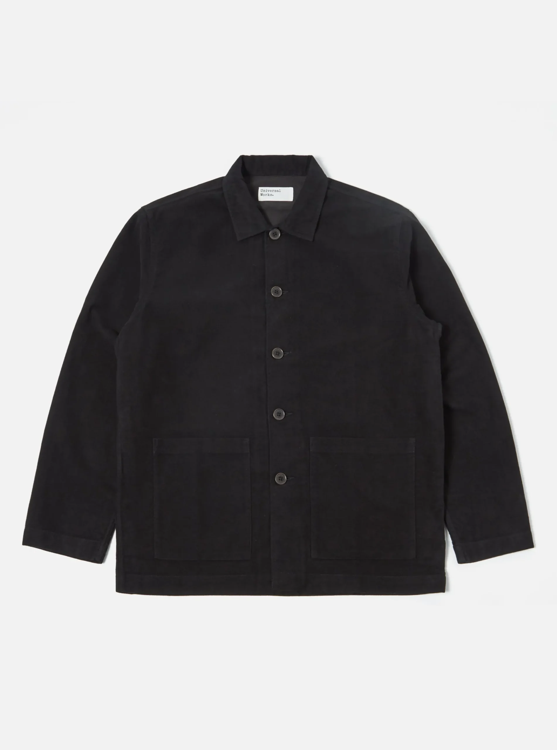 Hot Easy Overshirt In Black Lightweight Moleskin Men Overshirts.
