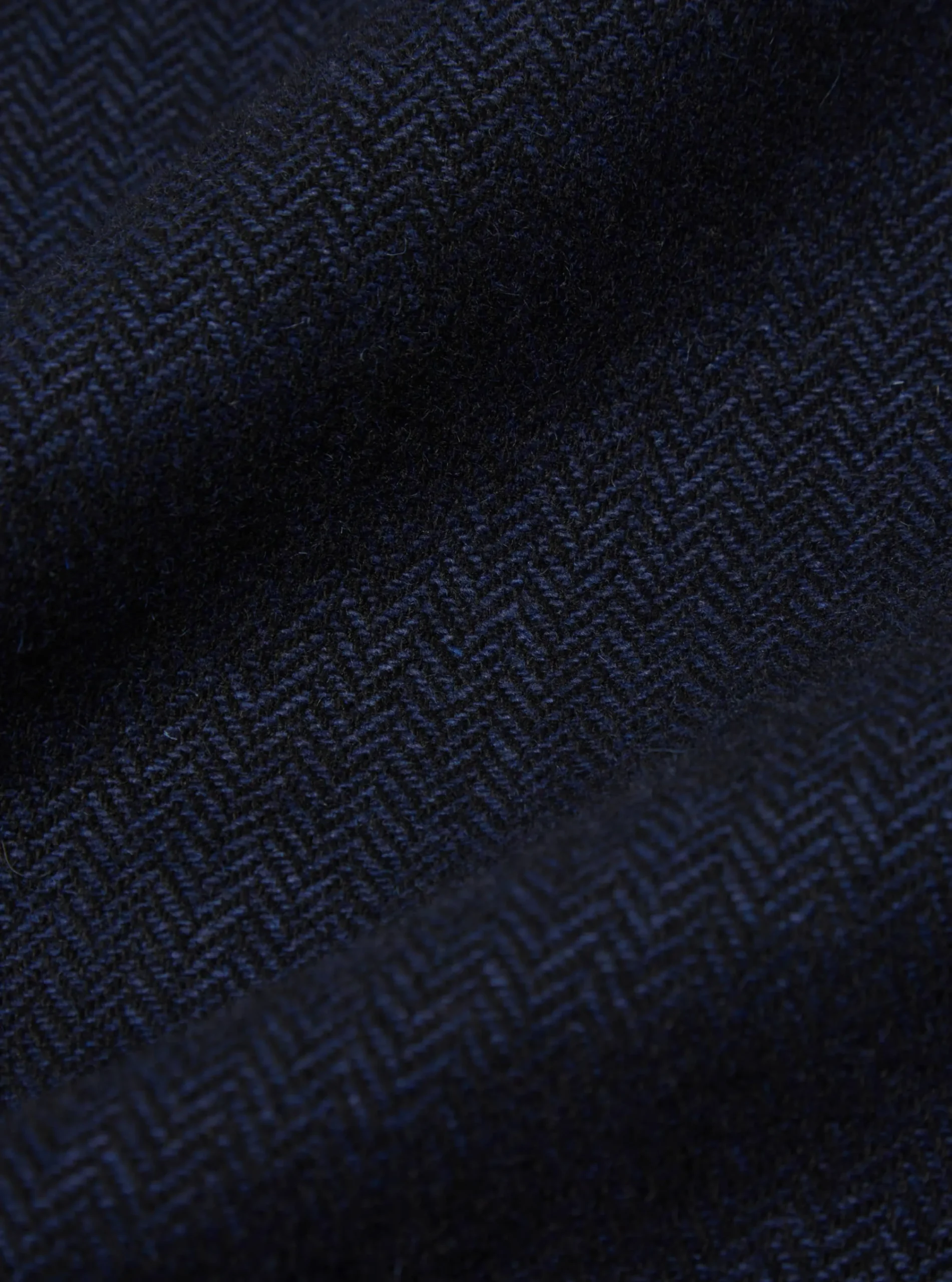 New Easy Overshirt In Navy Herringbone Recycled Wool Men Overshirts.