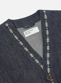 Shop Embroidered Cabin Jacket In Indigo Japanese Twill Denim Men Jackets.