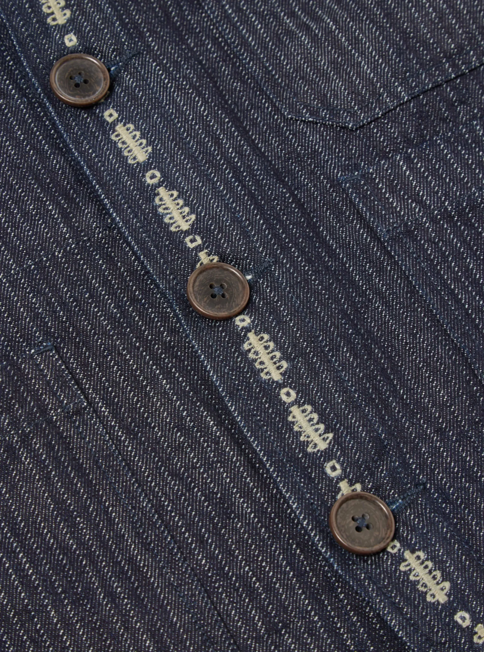 Shop Embroidered Cabin Jacket In Indigo Japanese Twill Denim Men Jackets.