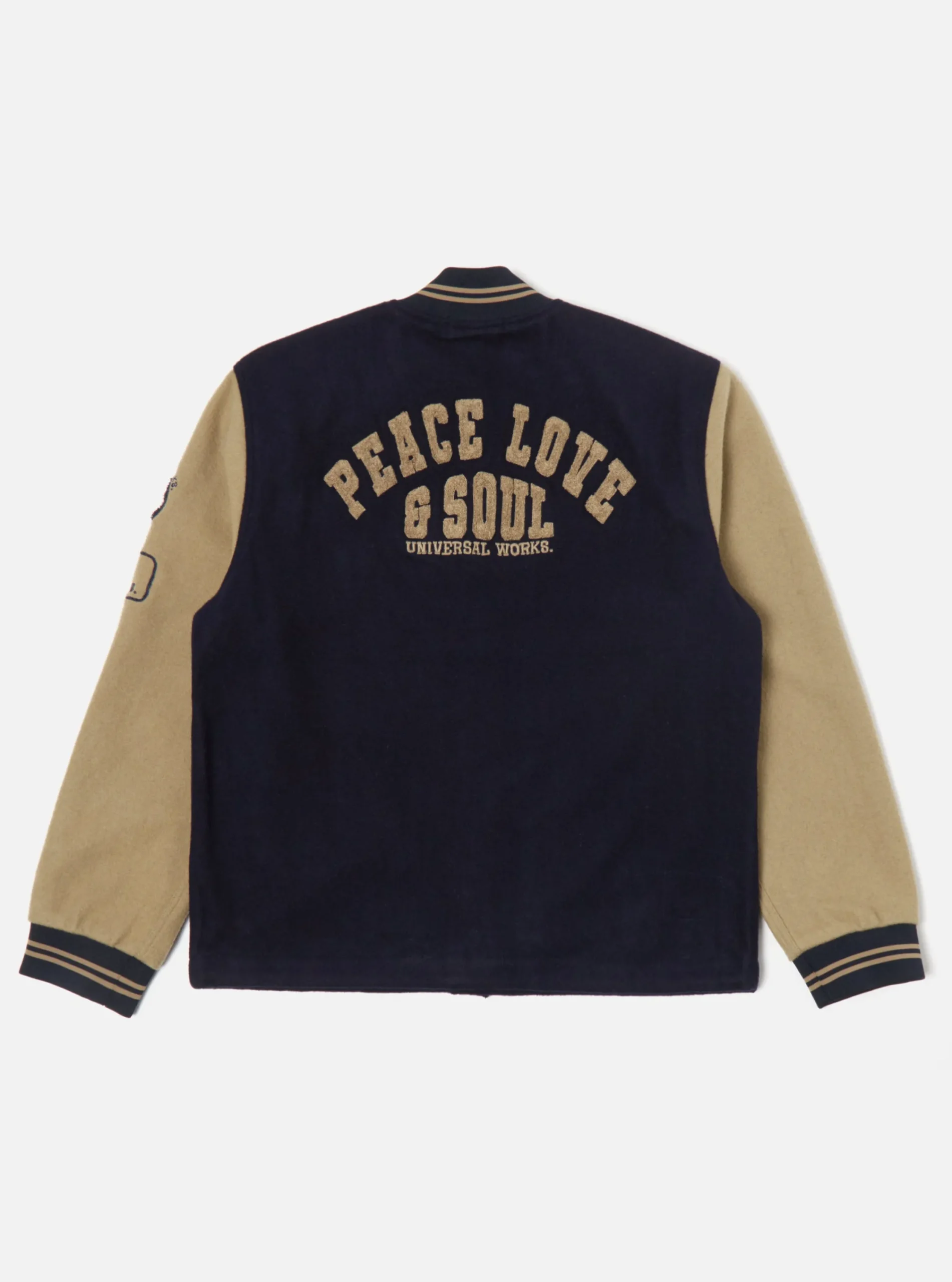New Embroidered Newark Bomber In Navy/Sand Mowbray Men Jackets.