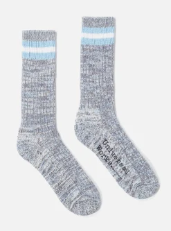 Clearance Everyday Stripe Sock In Cornish Blue Cotton Men Underwear & Socks.