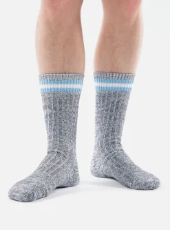 Clearance Everyday Stripe Sock In Cornish Blue Cotton Men Underwear & Socks.