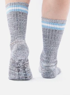 Clearance Everyday Stripe Sock In Cornish Blue Cotton Men Underwear & Socks.