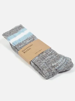 Clearance Everyday Stripe Sock In Cornish Blue Cotton Men Underwear & Socks.