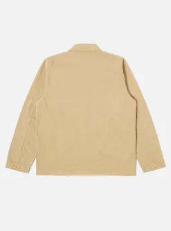 Outlet Field Jacket In Sand Italian Herringbone Cotton Men Jackets.