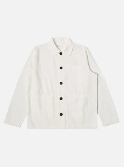 Flash Sale Field Jacket In Ecru Italian Herringbone Cotton Men Jackets.