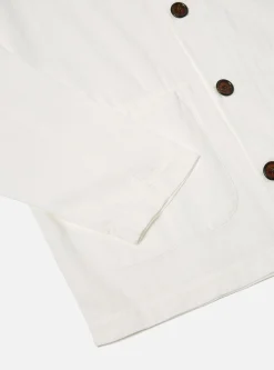 Flash Sale Field Jacket In Ecru Italian Herringbone Cotton Men Jackets.