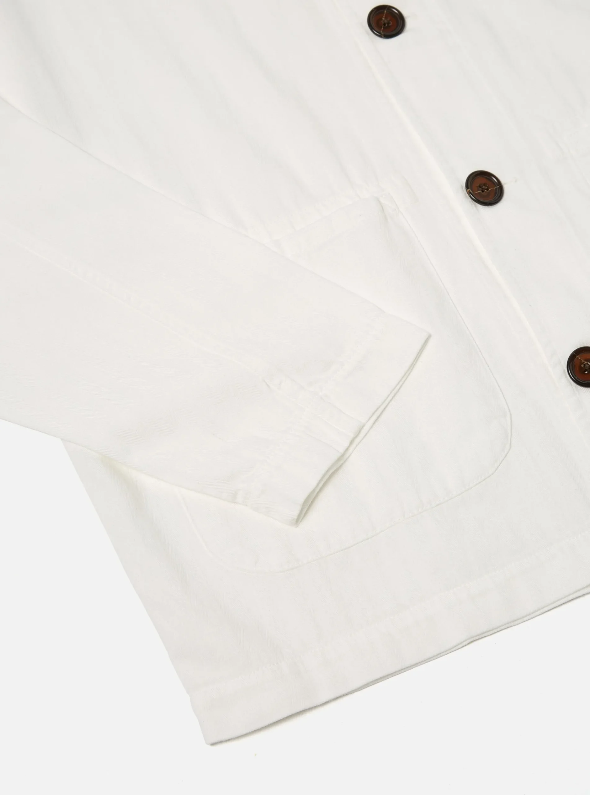 Flash Sale Field Jacket In Ecru Italian Herringbone Cotton Men Jackets.