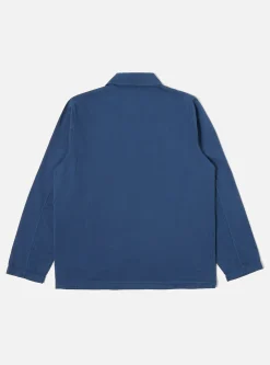Best Sale Field Jacket In Washed Navy Italian Herringbone Cotton Men Jackets.