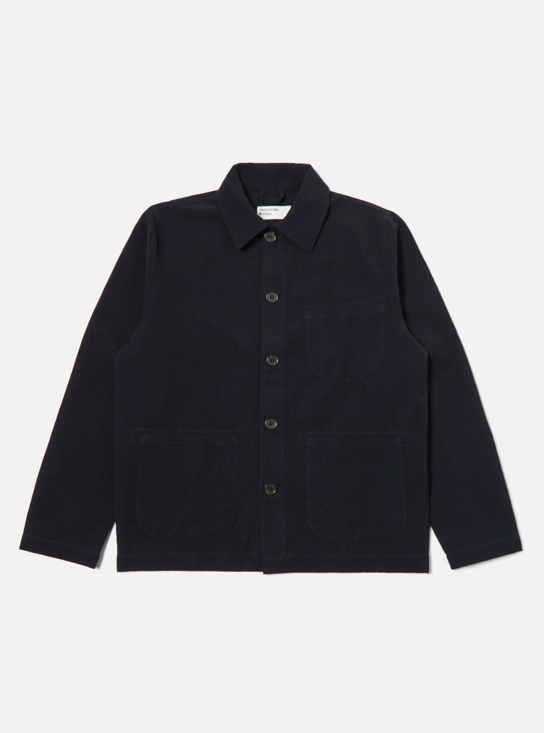 Cheap Field Jacket In Navy Wool/Cotton Seersucker Men Jackets.