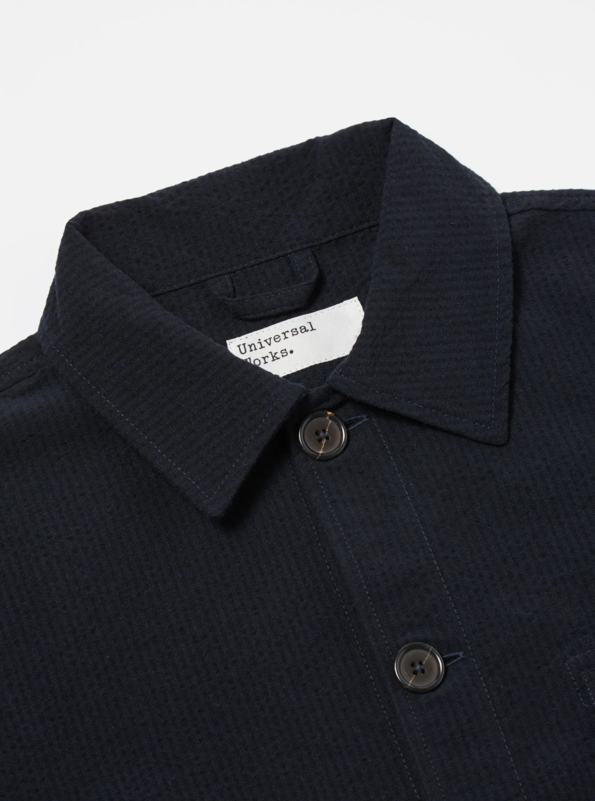 Cheap Field Jacket In Navy Wool/Cotton Seersucker Men Jackets.