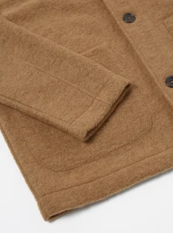 Fashion Field Jacket In Taupe Wool Fleece Men Fleece.