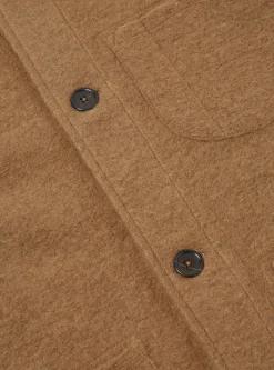 Fashion Field Jacket In Taupe Wool Fleece Men Fleece.