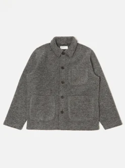 Online Field Jacket In Grey Marl Wool Fleece Men Fleece.