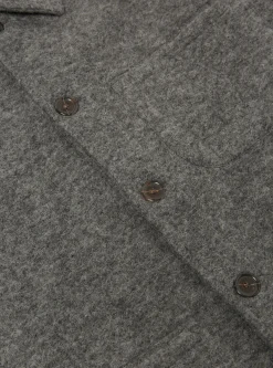 Online Field Jacket In Grey Marl Wool Fleece Men Fleece.