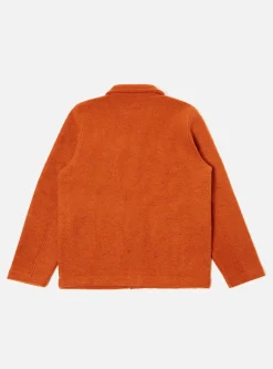 Hot Field Jacket In Orange Wool Fleece Men Fleece.