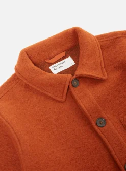 Hot Field Jacket In Orange Wool Fleece Men Fleece.