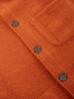 Hot Field Jacket In Orange Wool Fleece Men Fleece.
