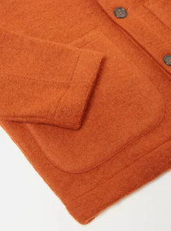 Hot Field Jacket In Orange Wool Fleece Men Fleece.