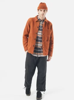 Hot Field Jacket In Orange Wool Fleece Men Fleece.