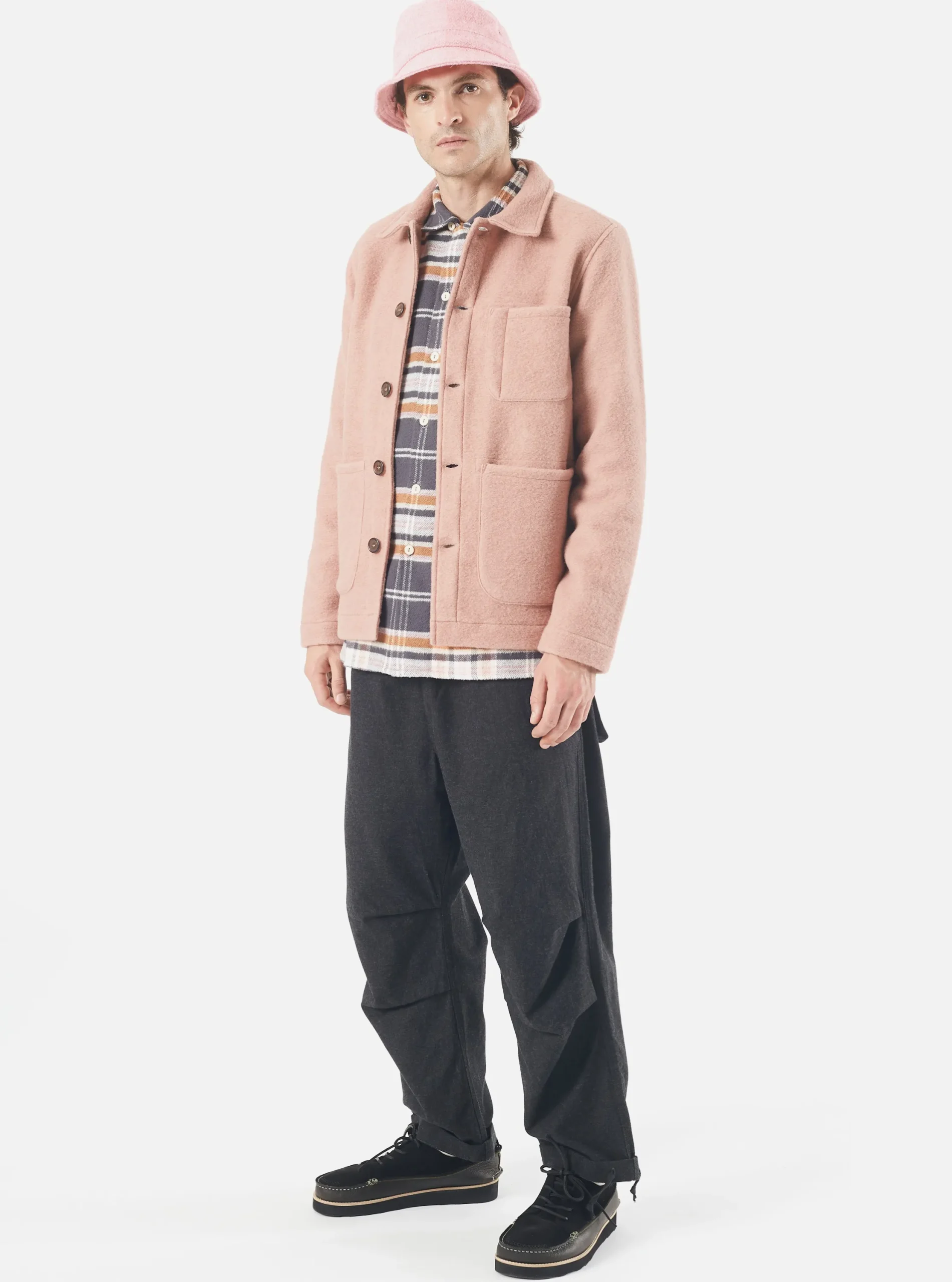 Flash Sale Field Jacket In Pink Wool Fleece Men Fleece.