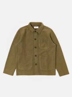 Cheap Field Jacket In Lovat Wool Fleece Men Fleece.